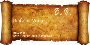 Brém Vera névjegykártya